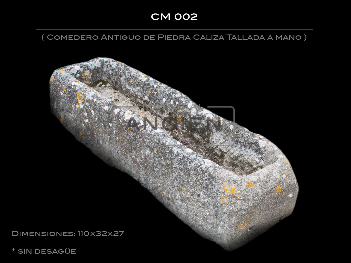 Comedero Antiguo de Piedra Caliza Tallada a mano CM 002