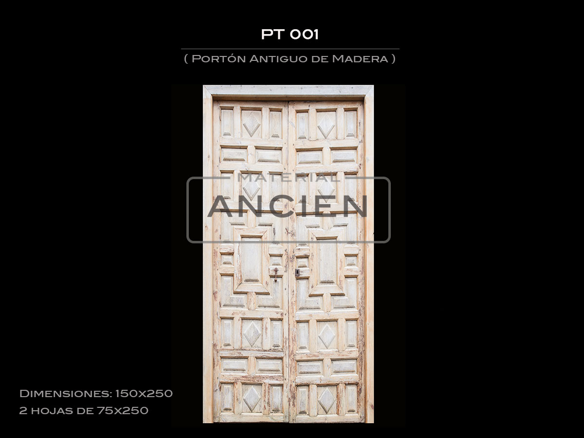 Portón Antiguo de Madera  PT 001